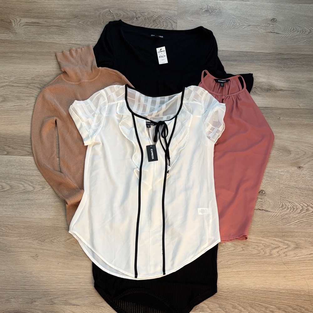 NWT EXPRESS top and dress bundle size XS office work business capsule wardrobe